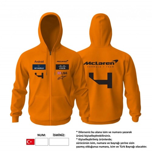 McLaren F1 Team: MCL38 Edition Fermuarlı Hoodie