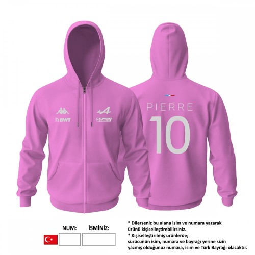 Alpine F1 Team: Pink Crew Edition 2023 Fermuarlı Hoodie