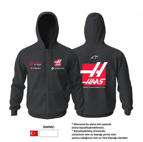 Haas F1 Team Black Edition 2022 FERMUARLI HOODIE 2022