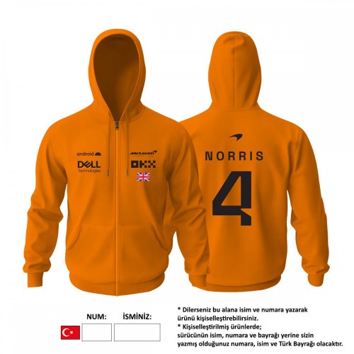McLaren F1 Team: Orange Crew Edition 2023 Fermuarlı Hoodie