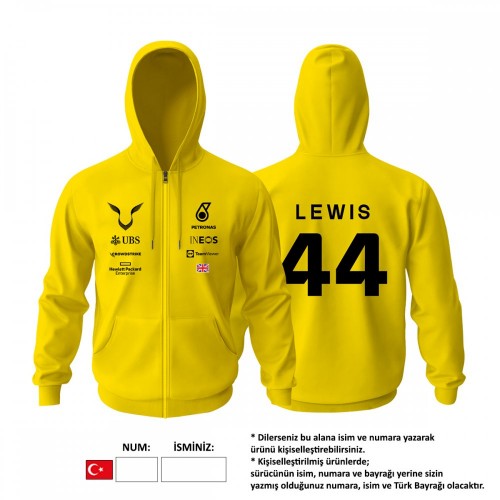 Petronas F1 Team: Yellow Crew Edition 2023 Fermuarlı Hoodie