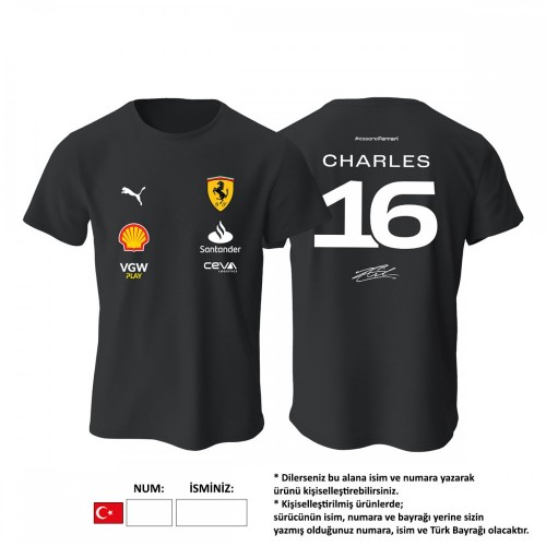 Scuderia Ferrari: Black Crew Edition 2023 Tişört